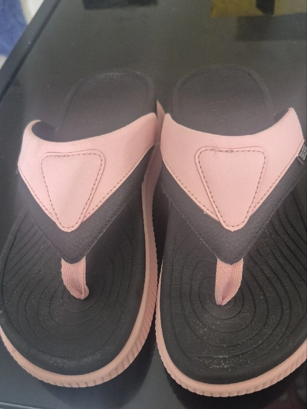 Women’s Pink and Black Comfort Thong Sandals